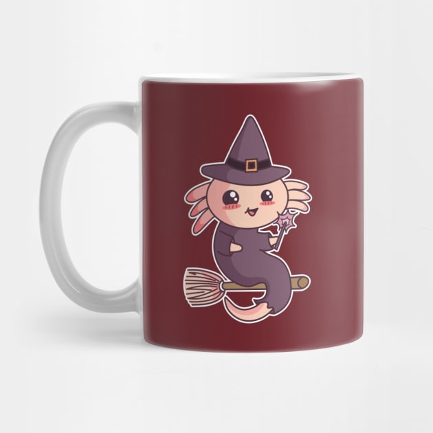 Halloween Axolotl Witch Cute Kawaii Salamander Lover by Cuteness Klub